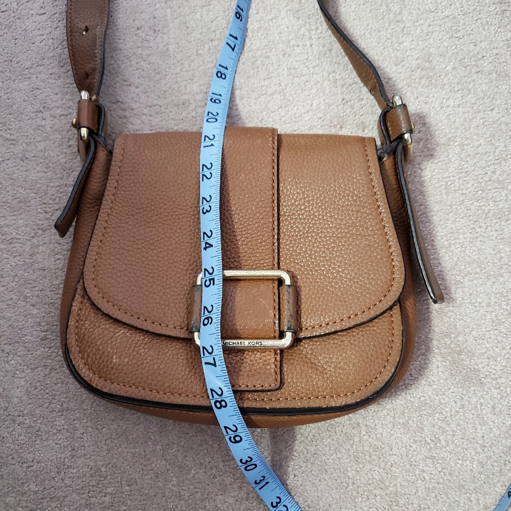 Michael Kors Maxine Brown Leather Saddle Bag - Picture 10 of 10